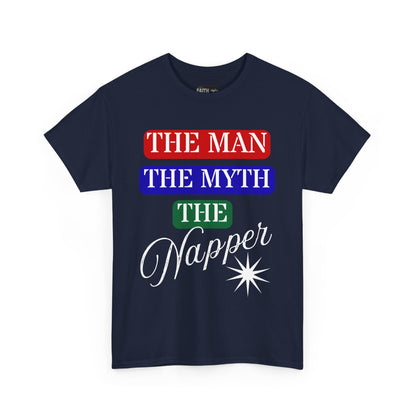 The Man, The Myth, The Napper Tee - Funny Unisex Cotton T-Shirt, Gift for Nap Lovers, Humor Apparel, Relaxation Shirt, Fun Sleepwear