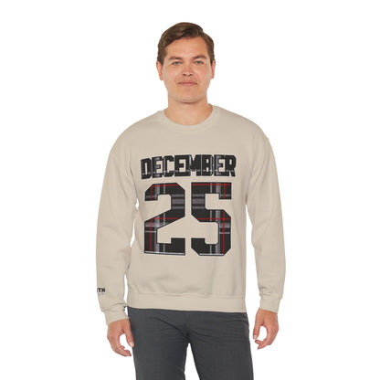 December 25 Plaid Number Crewneck Sweatshirt