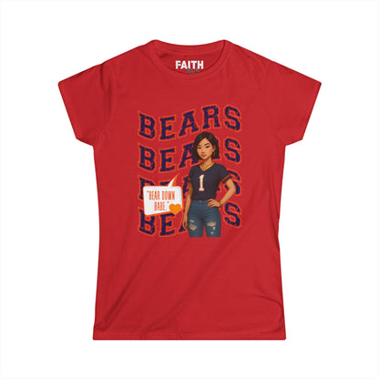 Cheerful Bears Women's Tee, Sports Fan Shirt, Casual Wear, Game Day Outfit, Birthday Gift, Women's Graphic Tee