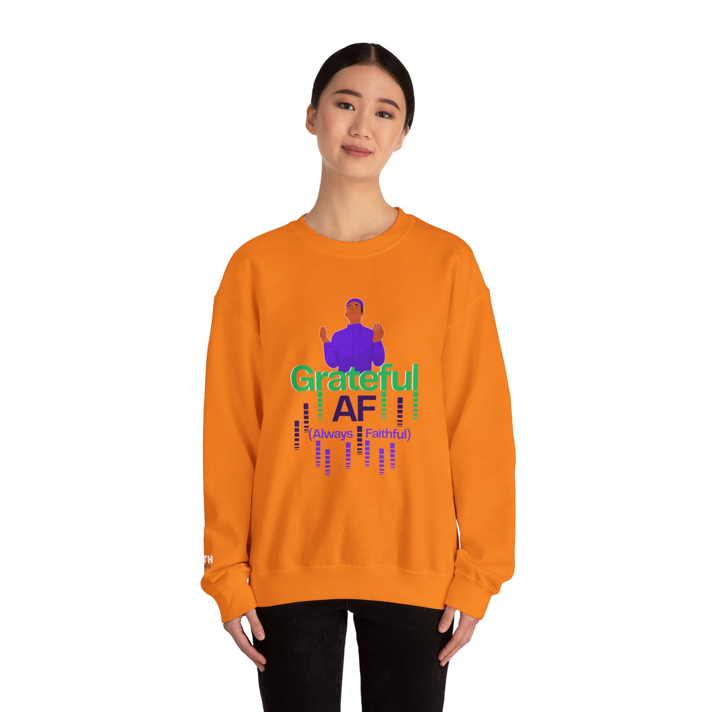 Male Grateful AF Unisex Crewneck Sweatshirt | Cozy Gift for Friends, Thanksgiving Apparel, Everyday Comfort, Gratitude Expression
