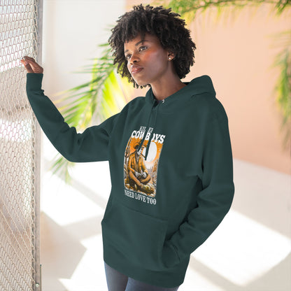 Three-Panel Fleece Hoodie-Front & Back Images