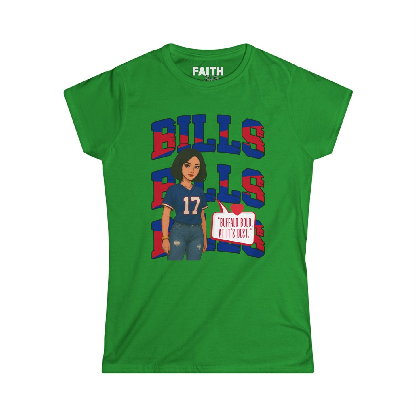 Bills Inspired Women's Fan Tee | Softstyle Shirt for Game Day, Sports Apparel, Gift for Her, Team Spirit Wear