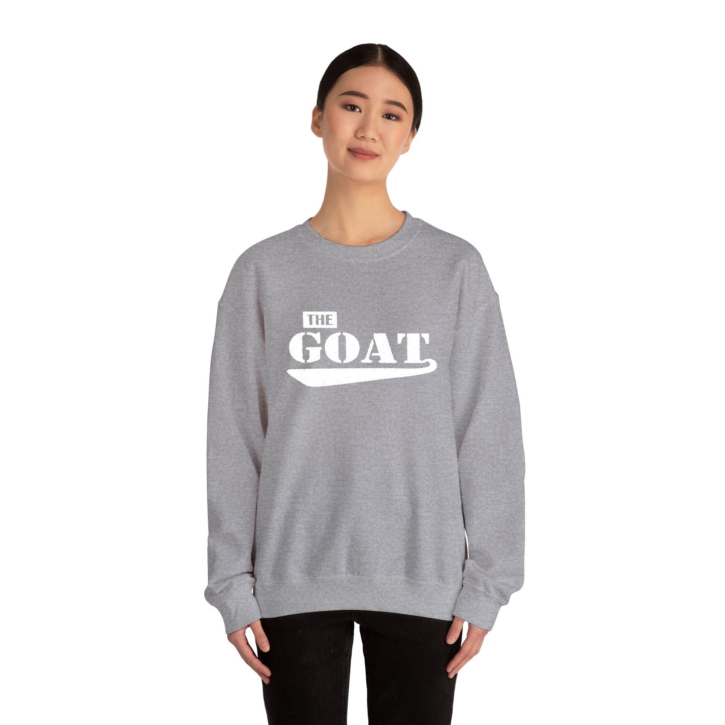 NEW FaithStyles Embroidery The GOAT Crewneck Sweatshirt — Bold Graphic Unisex Pullover