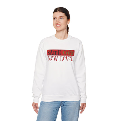 Crewneck Sweatshirt — "Same Core New Level" Graphic Pullover