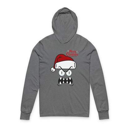 Christmas Angry Face Hoodie Tee — "Merry Christmas" Graphic Long Sleeve