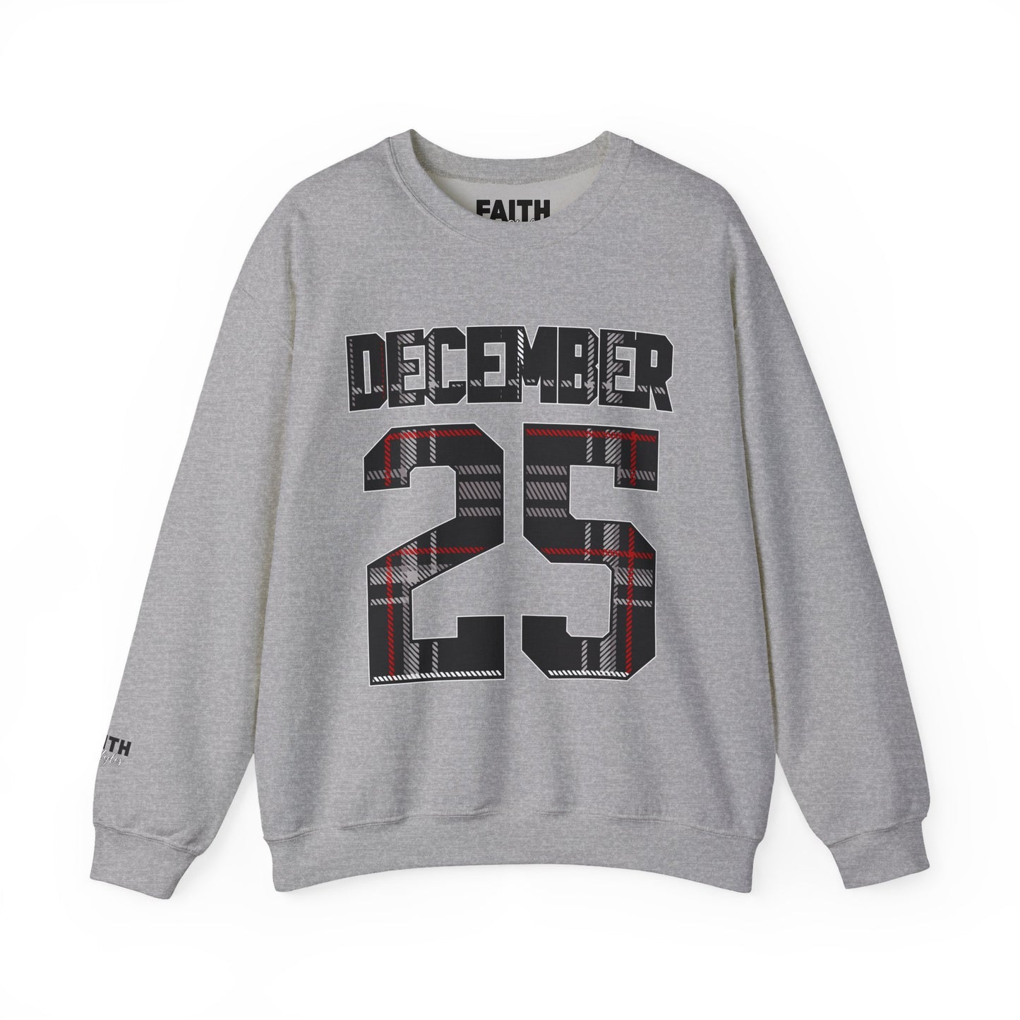 December 25 Plaid Number Crewneck Sweatshirt