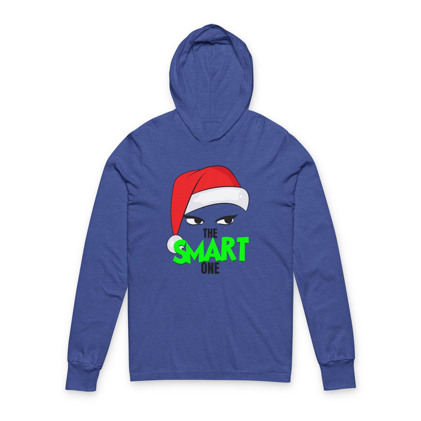 The Smart One Hooded Long Sleeve Tee — Christmas Santa Hat Graphic