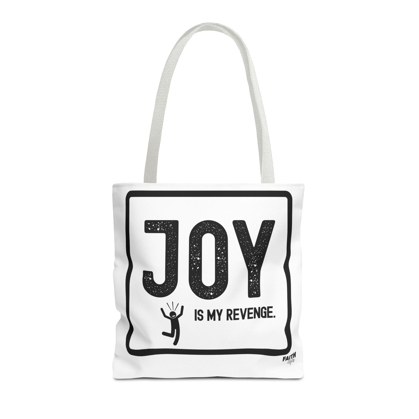 FaithStyles Joy Is My Revenge Tote Bag — Inspirational Graphic Canvas Tote