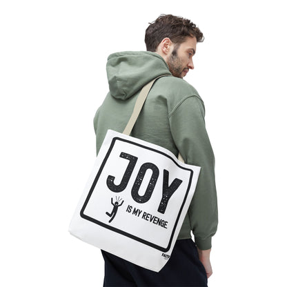 FaithStyles Joy Is My Revenge Tote Bag — Inspirational Graphic Canvas Tote