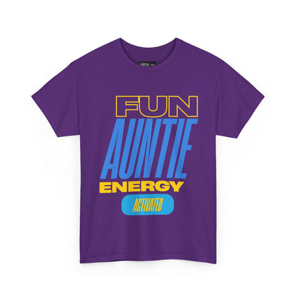 Fun Auntie Energy Activated Tee - Perfect Gift for Cool Aunts, Casual Wear, Gifting, Family Celebrations, Aunt's Day