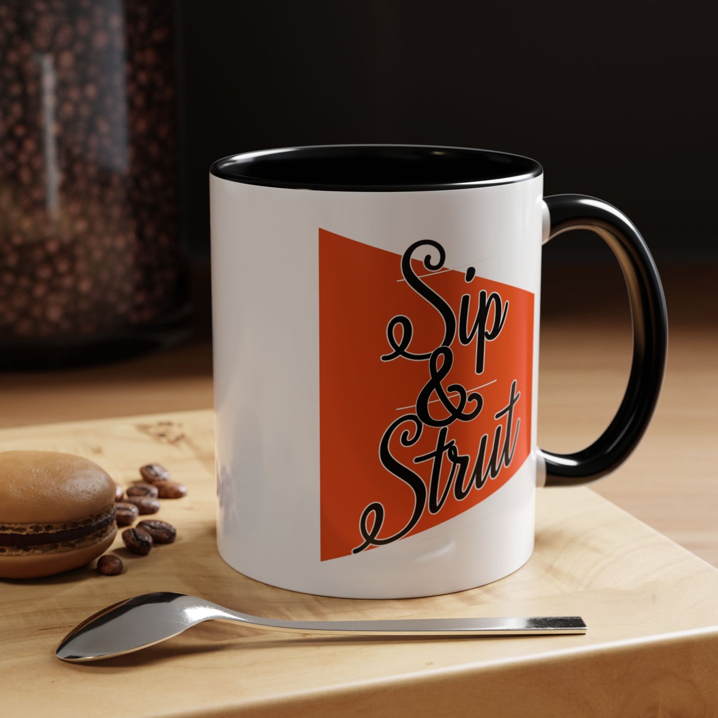 Accent Coffee Mug (11, 15oz) - Sip & Strut Design, Perfect Gift for Coffee Lovers, Home Office Decor, Unique Holiday Present, Ceramic [...]
