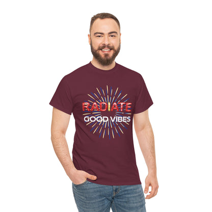 Radiate Unisex Heavy Cotton Tee - Positive Vibe Shirt, Gift for Friends, Motivational Apparel, Casual Wear, Everyday Comfort