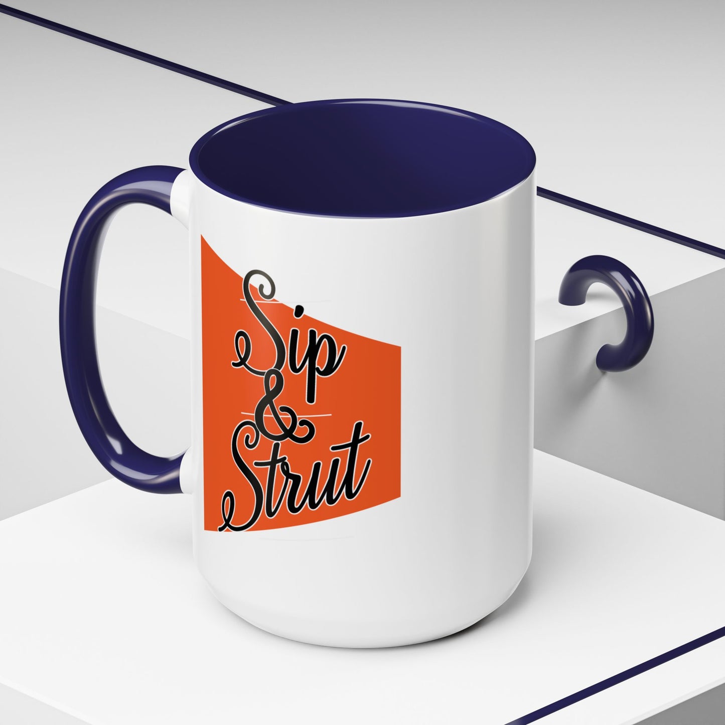 Accent Coffee Mug (11, 15oz) - Sip & Strut Design, Perfect Gift for Coffee Lovers, Home Office Decor, Unique Holiday Present, Ceramic [...]