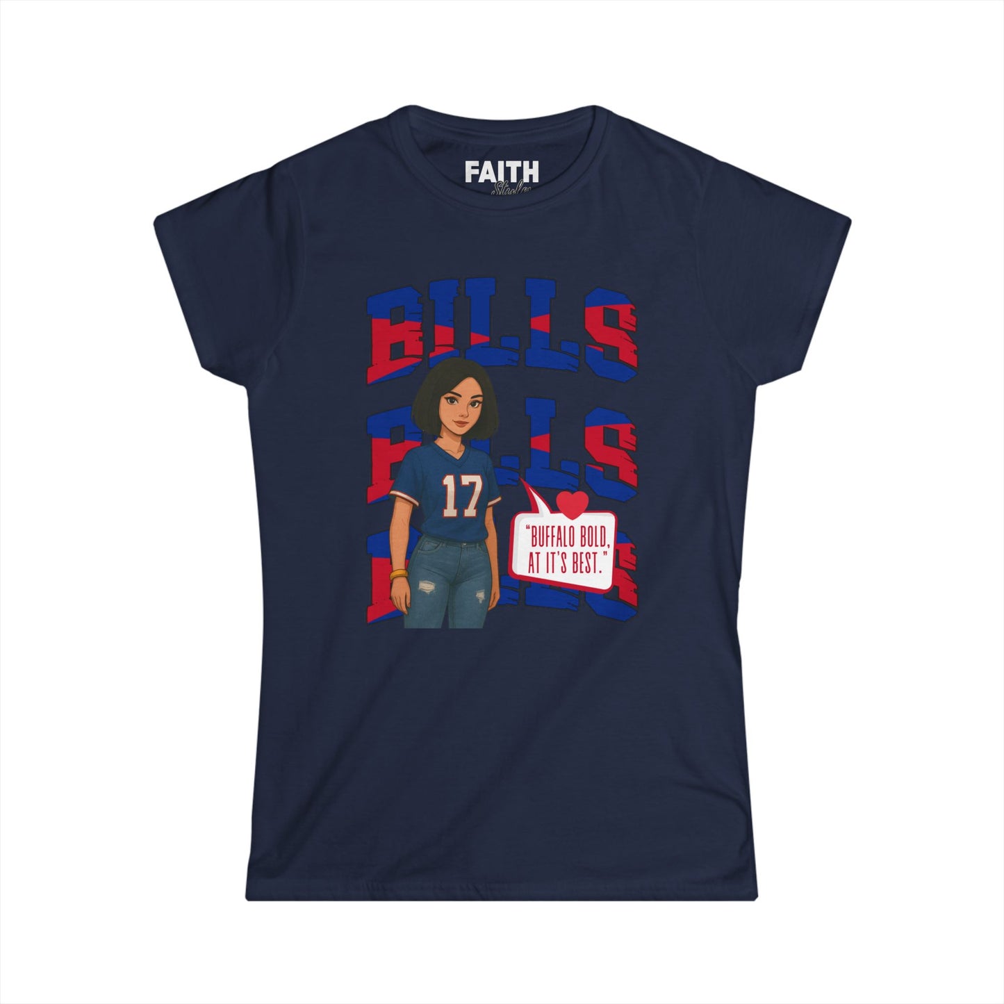 Bills Inspired Women's Fan Tee | Softstyle Shirt for Game Day, Sports Apparel, Gift for Her, Team Spirit Wear