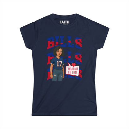 Bills Inspired Women's Fan Tee | Softstyle Shirt for Game Day, Sports Apparel, Gift for Her, Team Spirit Wear