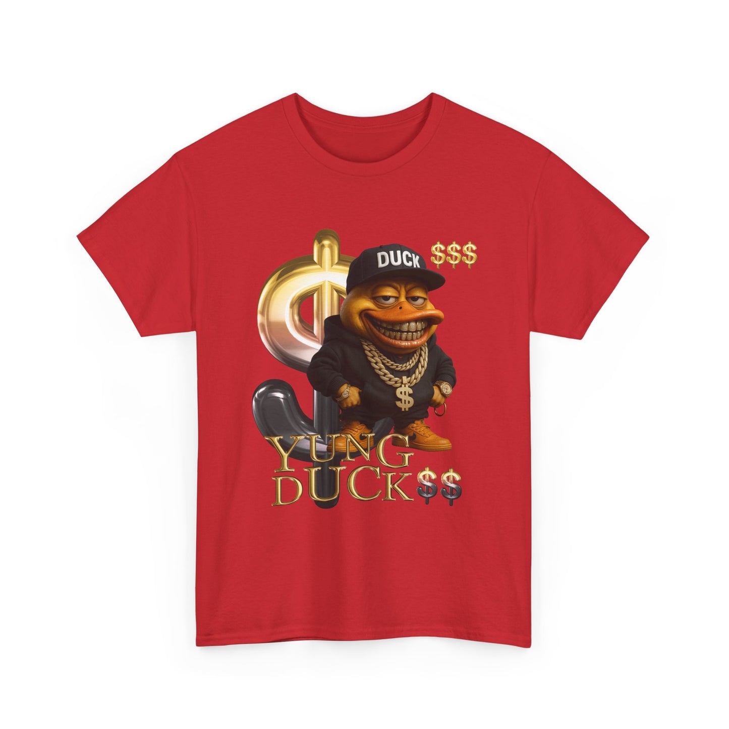 Yung Duck$$ Unisex Heavy Cotton Tee - Fun Streetwear T-Shirt for Casual Outfits