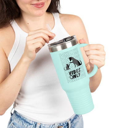 Insulated Travel Mug, 40oz-PAWSITIVE VIBES ONLY