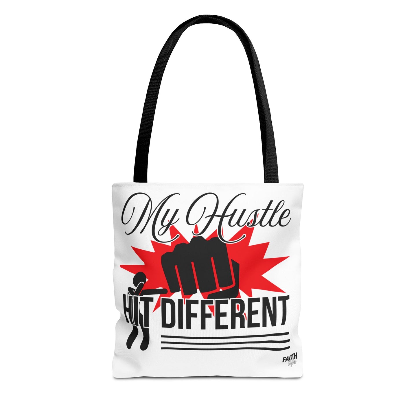 FaithStyles Motivational 'My Hustle, Hit Different' Graphic Tote Bag