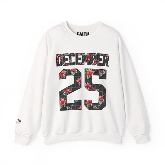 Holiday Sweatshirt - "December 25" Floral Number Crewneck