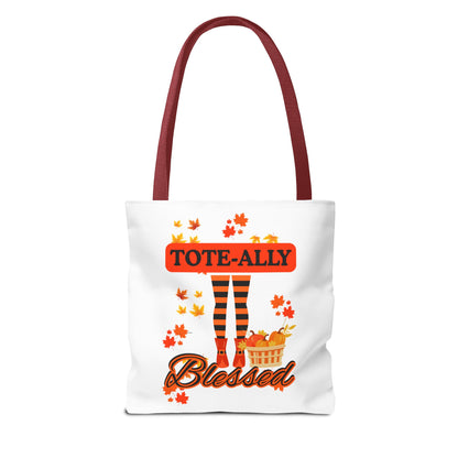 FaithStyles Blessed Holiday Tote Bag, Autumn Tote, Fall Accessories, Gift for Her, Seasonal Shopping Bag, Cute Grocery Bag