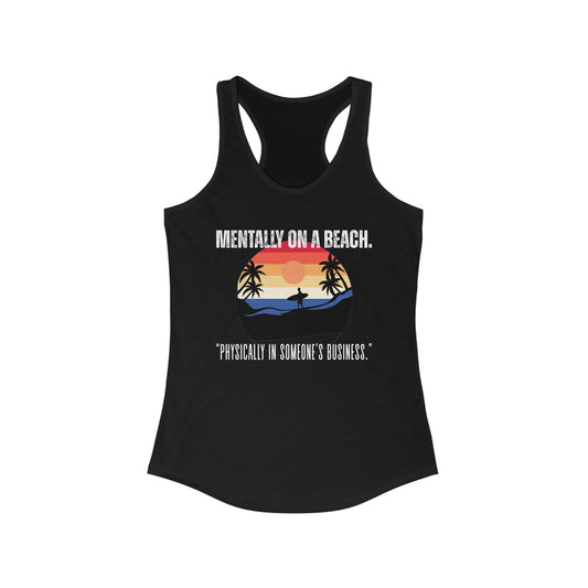 Beach Vibes Racerback Tank - Perfect for Summer, Vacation, Pool Days, Gifts for Her, Relaxation Wear
