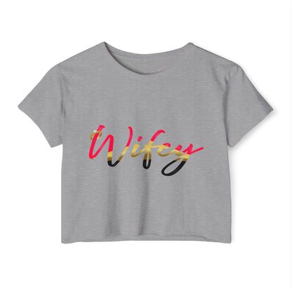 Women's Festival Crop Top, Cute Wifey Top, Summer Crop Shirt, Boho Style Tee, Trendy Women's Apparel, Festival Outfit