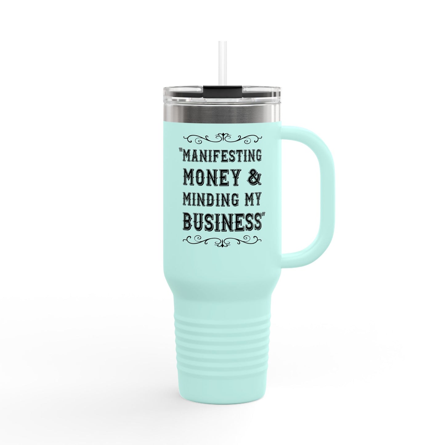 Manifesting Money Insulated Travel Mug, 40oz - Motivational Travel Tumbler, Gift for Entrepreneurs, Daily Affirmation Mug, [...]