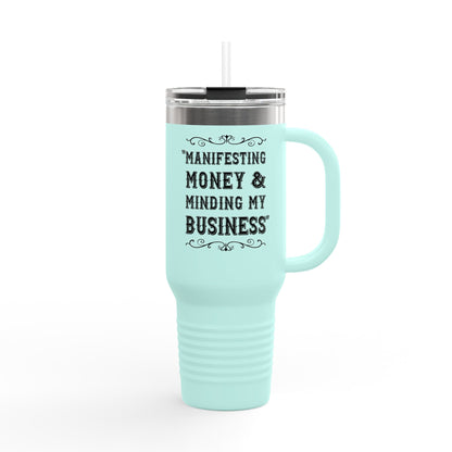 Manifesting Money Insulated Travel Mug, 40oz - Motivational Travel Tumbler, Gift for Entrepreneurs, Daily Affirmation Mug, [...]