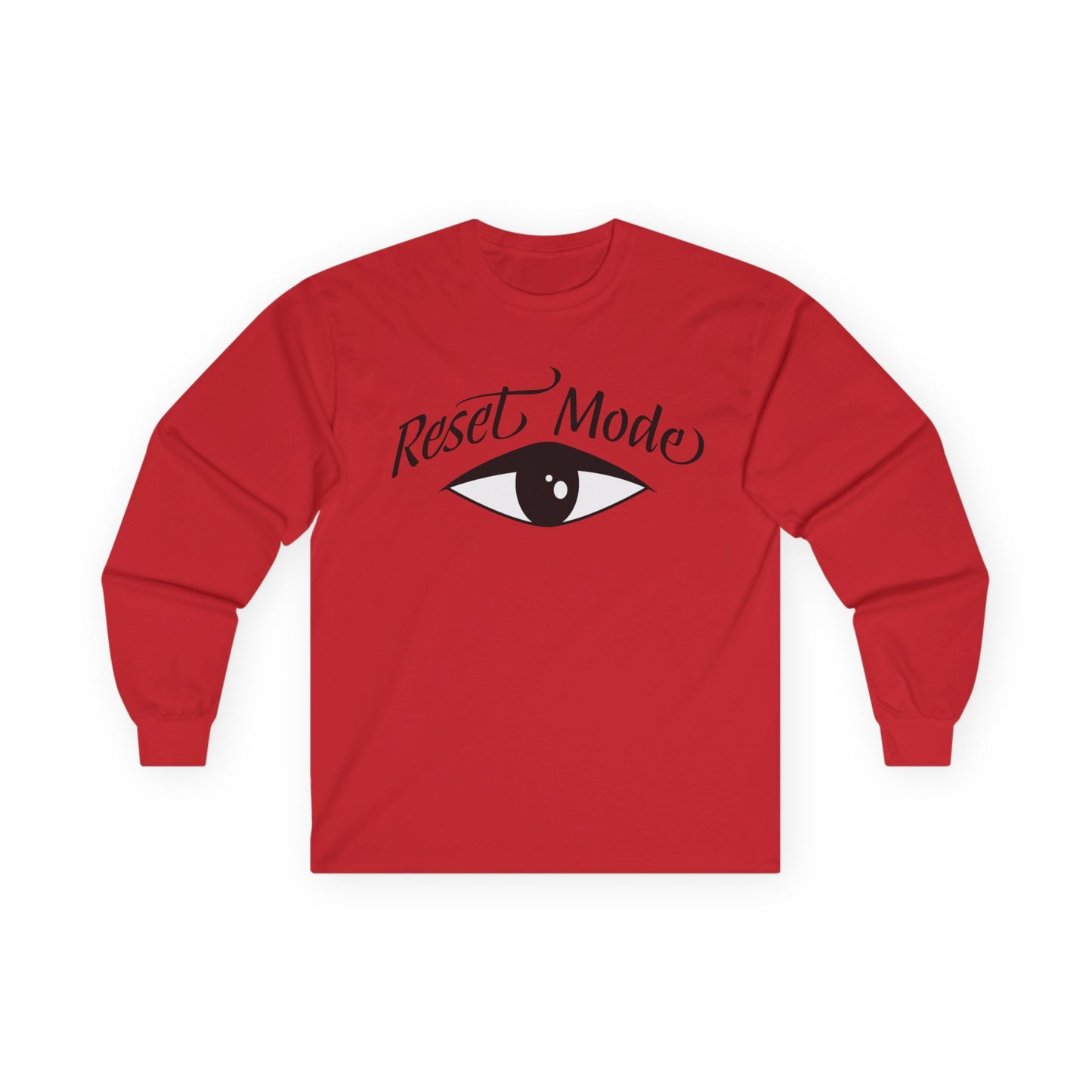 Reset Mode Long Sleeve Tee — Minimal Eye Graphic Spiritual Streetwear