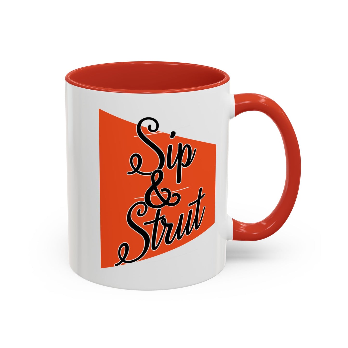 Accent Coffee Mug (11, 15oz) - Sip & Strut Design, Perfect Gift for Coffee Lovers, Home Office Decor, Unique Holiday Present, Ceramic [...]