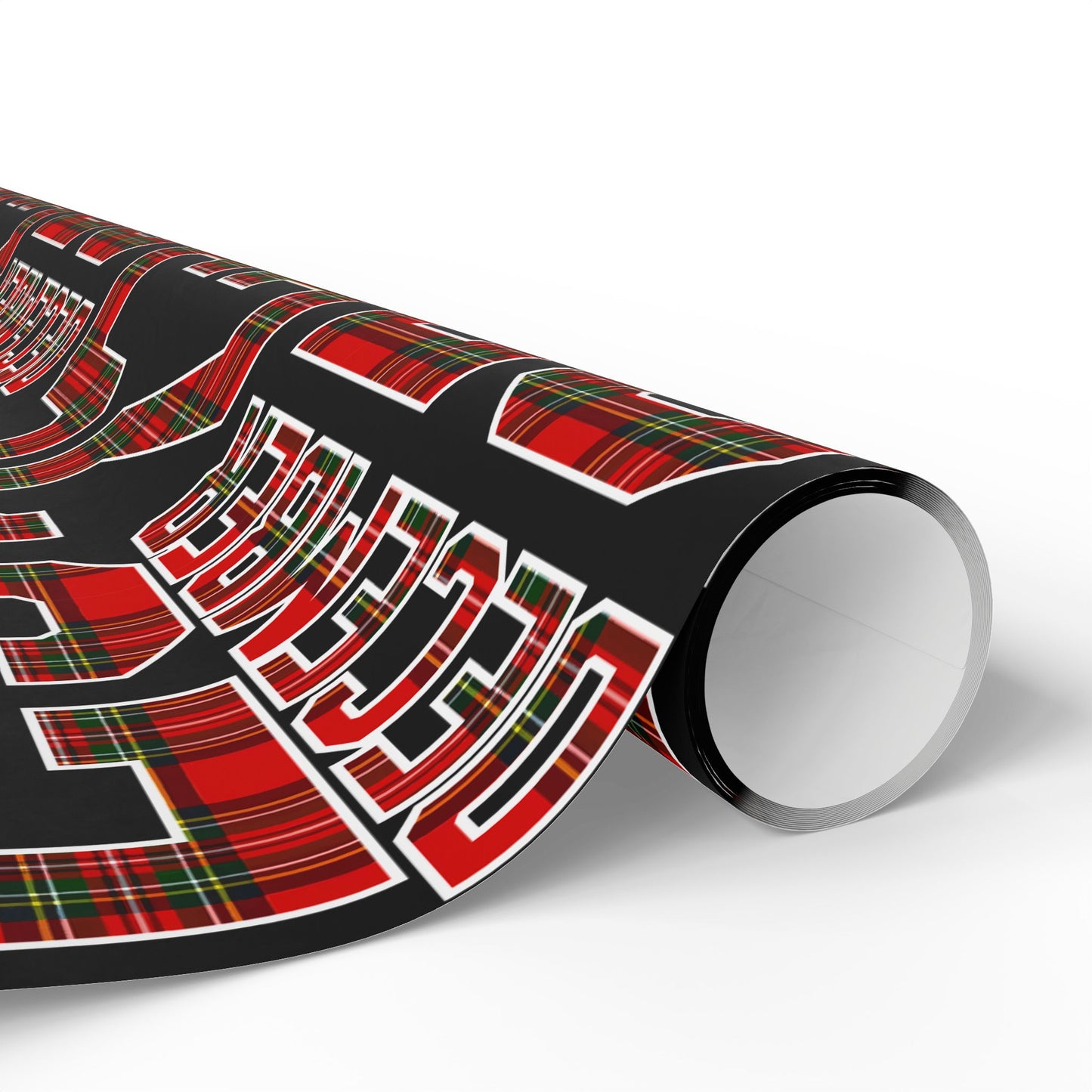 Wrapping Paper — Holiday Plaid ‘Merry’ Design