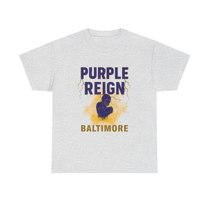 Purple Reign Male Cotton Tee - Bold Style for Baltimore Fans, Casual