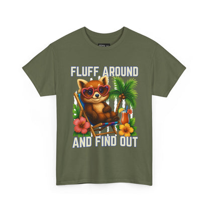 Tropical Cat Tee: Fluff Around and Find Out, Cute Graphic Shirt, Summer Outfit, Unisex Casual Wear, Gift for Animal Lovers