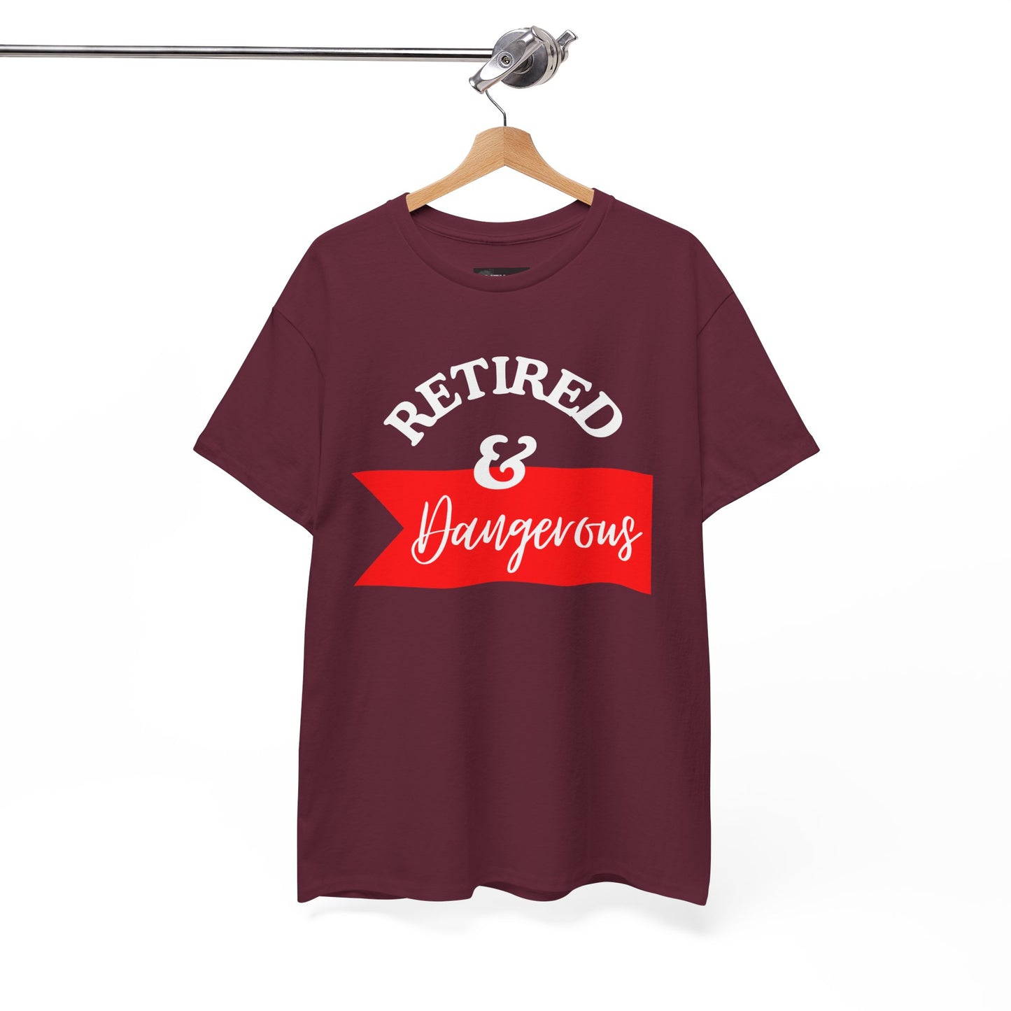 Retired & Dangerous Unisex Heavy Cotton Tee, Funny Retirement Shirt, Gift for Retirees, Casual Wear, Humorous Retirement Tees
