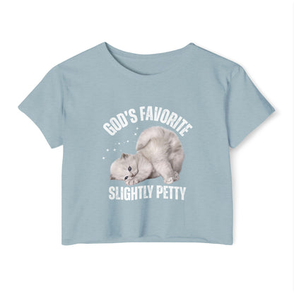 God's Favorite Slightly Petty Women's Festival Crop Top, Cute Summer Shirt, Fun Graphic Tee, Festival Outfit, Trendy Streetwear