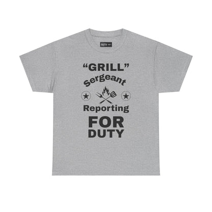 Grill Sergeant Tee - Perfect for BBQs, Father's Day Gift, Unisex Cotton T-Shirt, Outdoor Parties, Cooking Enthusiasts