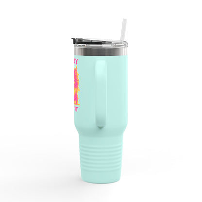 Colorful Insulated Travel Mug with Fun Design, 40oz Coffee Tumbler, Cat Lover Gift, Funny Travel Mug, Perfect for Daily Commute, Birthday
