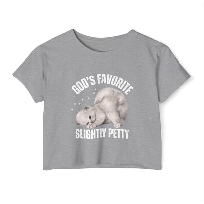 God's Favorite Slightly Petty Women's Festival Crop Top, Cute Summer Shirt, Fun Graphic Tee, Festival Outfit, Trendy Streetwear