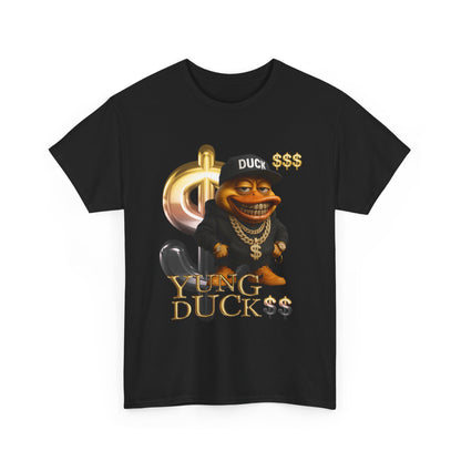 Yung Duck$$ Unisex Heavy Cotton Tee - Fun Streetwear T-Shirt for Casual Outfits