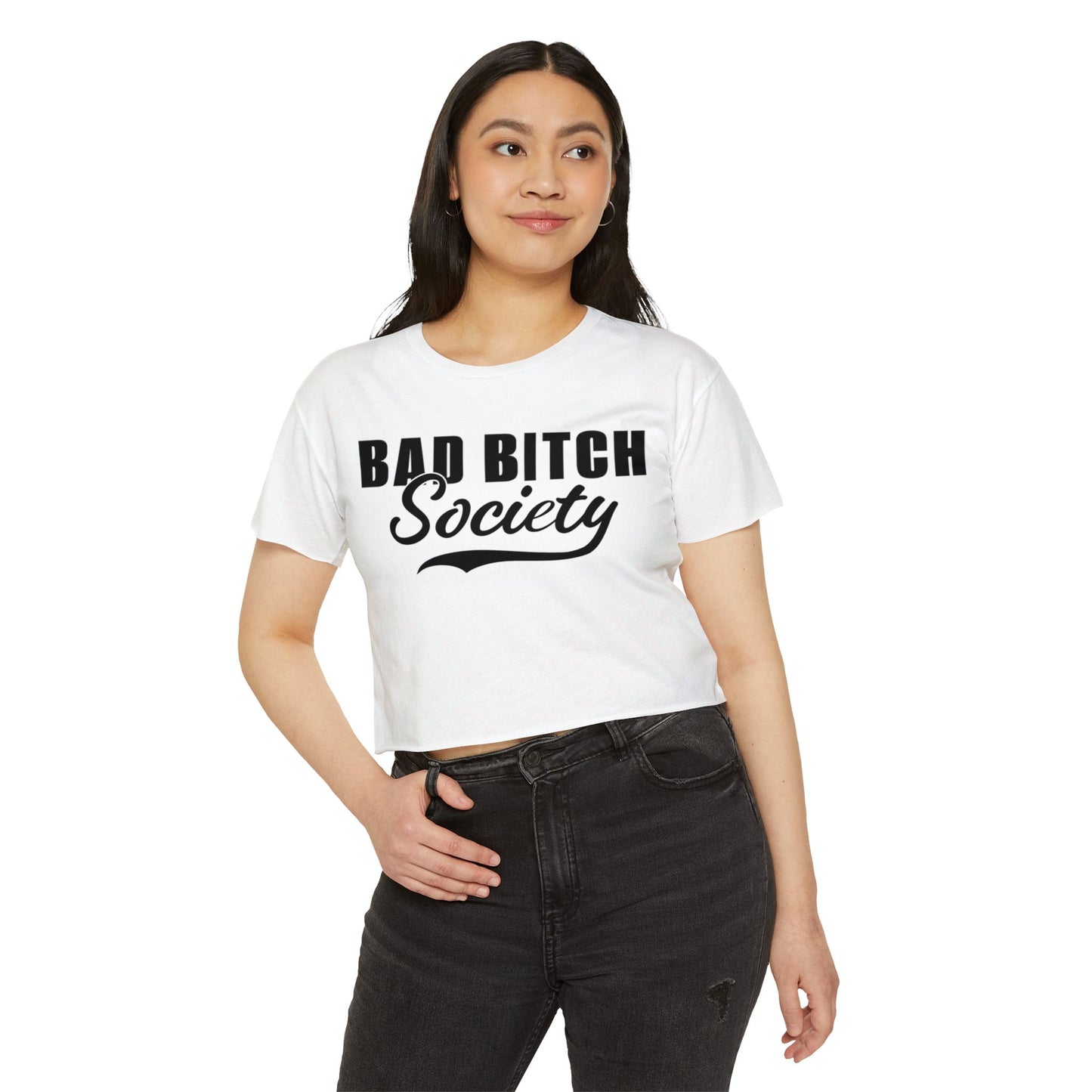 FaithStyles Bad Bitch Society Crop Top — Women's Festival Graphic Tee