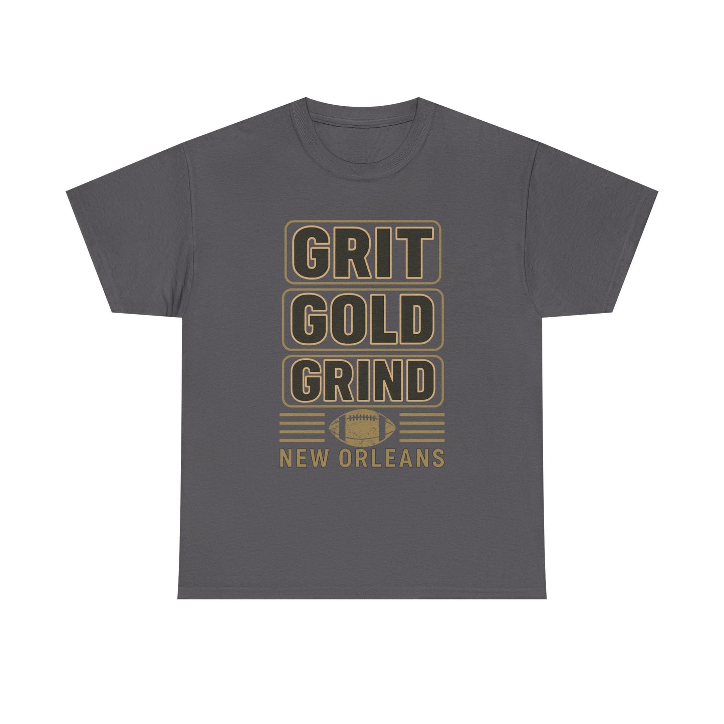 Grit Gold Grind Tee - Male Heavy Cotton Shirt for New Orleans Fans, [...]
