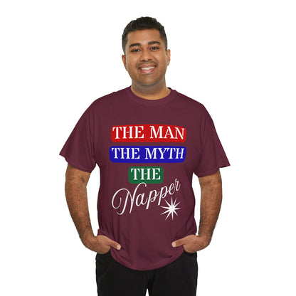 The Man, The Myth, The Napper Tee - Funny Unisex Cotton T-Shirt, Gift for Nap Lovers, Humor Apparel, Relaxation Shirt, Fun Sleepwear