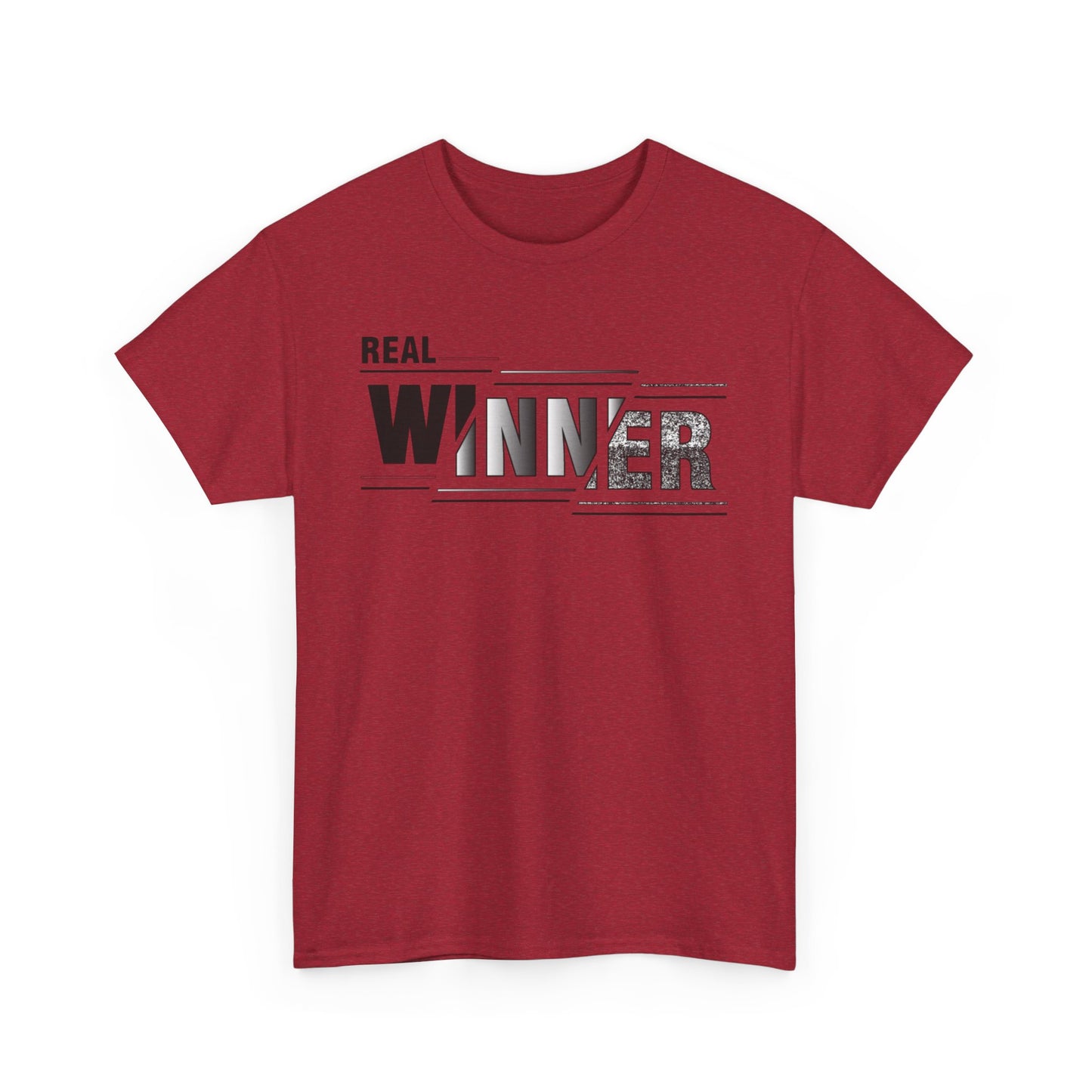 Male Heavy Cotton Tee - "Real Winner" Motivational Shirt, Inspirational Gift, Casual Wear, Sports Tee, Perfect for Competitions, [...]