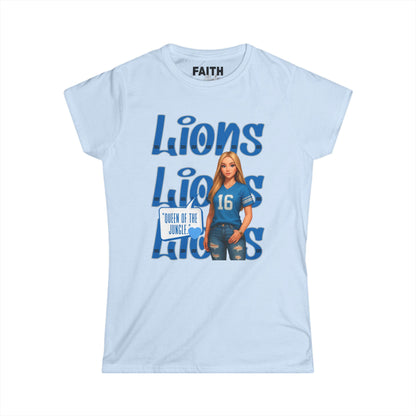 Lions Queen Women's Tee, Casual Fan Shirt, Women's Graphic Top, Gift for Sports Lovers, Birthday Present