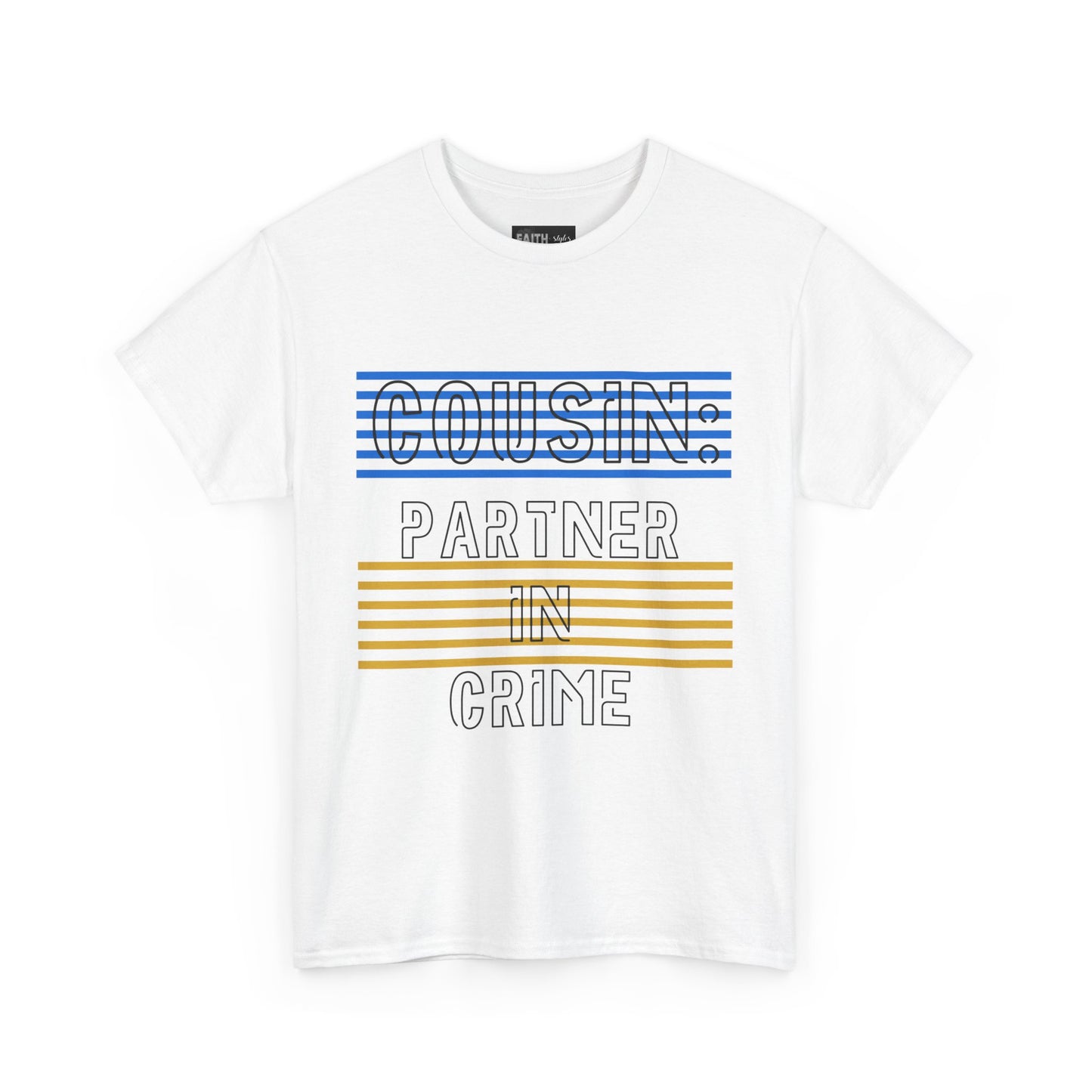 Cousins Partner in Crime Tee | Unisex Heavy Cotton T-Shirt for Family Gatherings, Cousin's Day, Gift for Cousins, Comfortable Casual Wear
