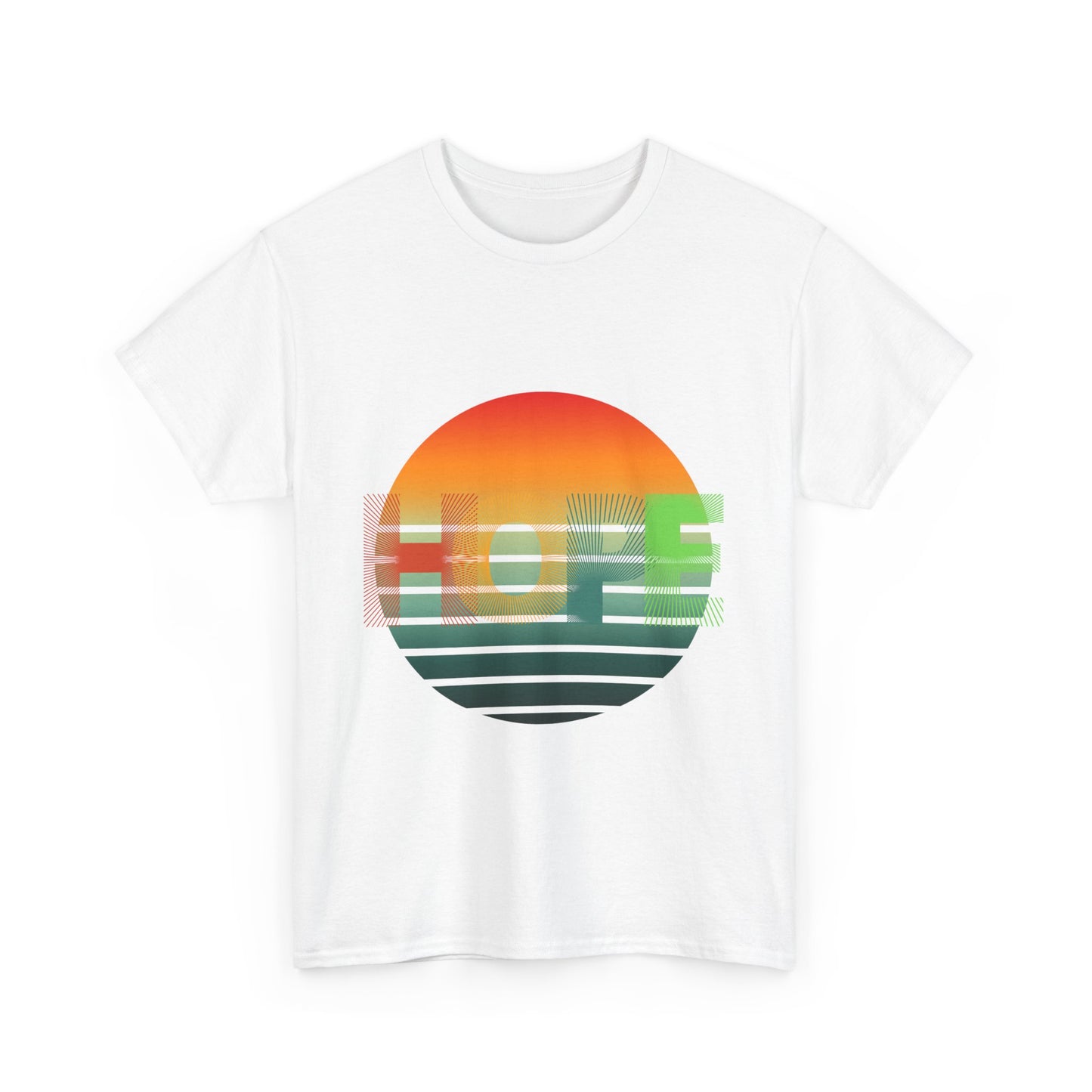 "HOPE" Sunset Vibes Unisex Cotton Tee, Summer T-Shirt, Gift for Him/Her, Casual Wear, Beach Day Outfit, Eco-Friendly Fashion