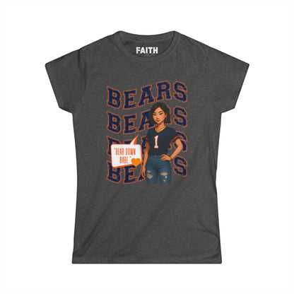 Cheerful Bears Women's Tee, Sports Fan Shirt, Casual Wear, Game Day Outfit, Birthday Gift, Women's Graphic Tee