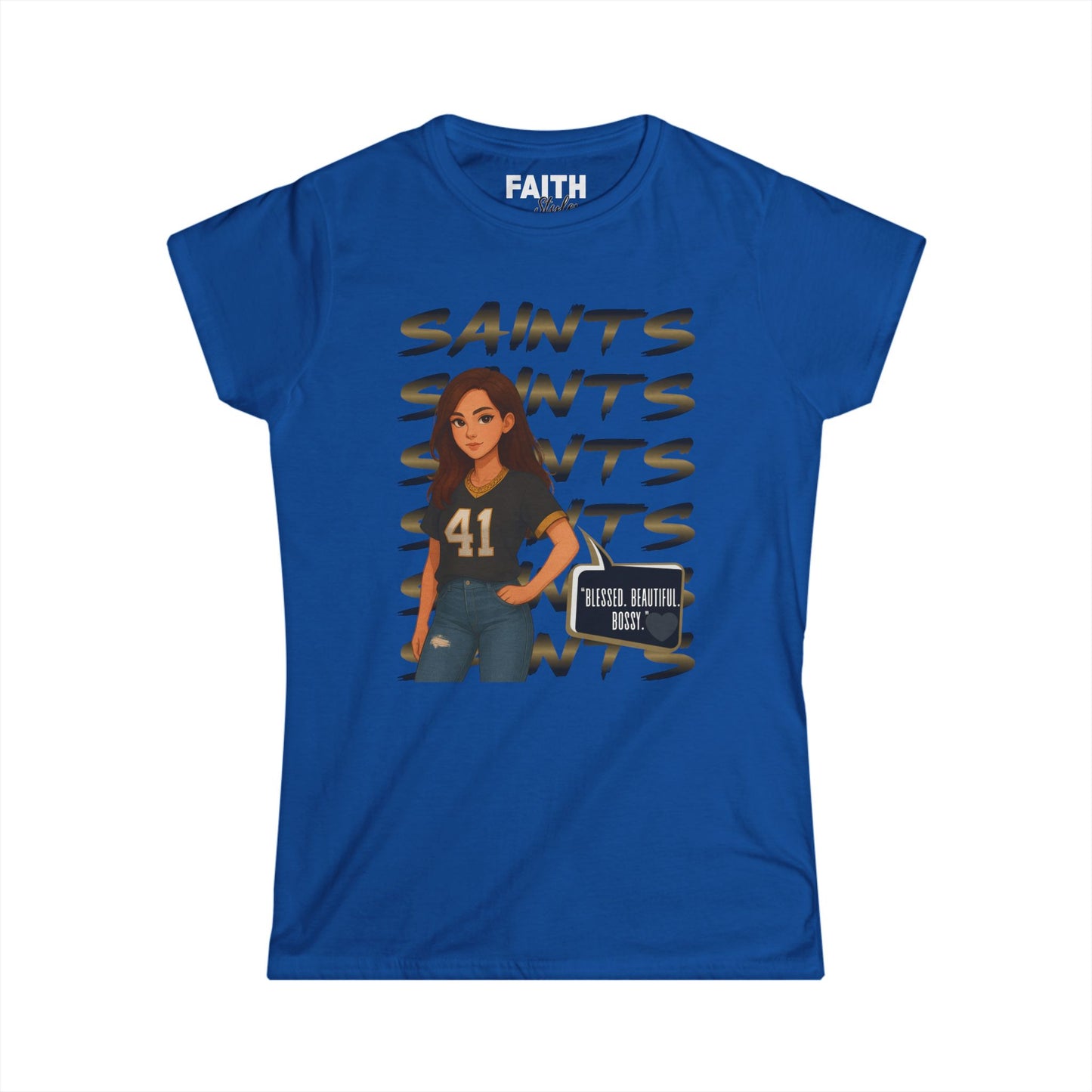 Stylish Women's Saints Tee, Casualwear, Game Day Shirt, Sports Fan Shirt, Cute Graphic Tee, Gift for Her