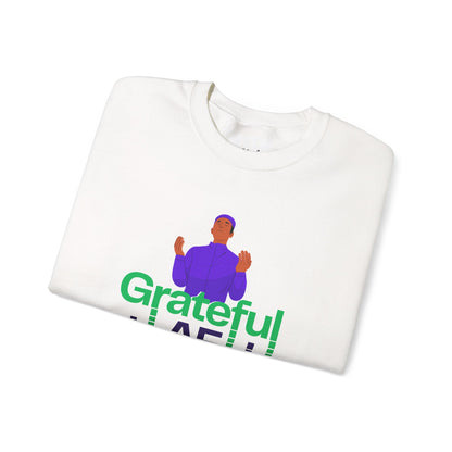 Male Grateful AF Unisex Crewneck Sweatshirt | Cozy Gift for Friends, Thanksgiving Apparel, Everyday Comfort, Gratitude Expression