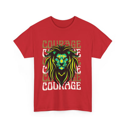 Courageous Lion Tee, Motivational Shirt, Unisex Cotton T-Shirt, Gift for Strength, Inspirational Apparel, Courage Theme